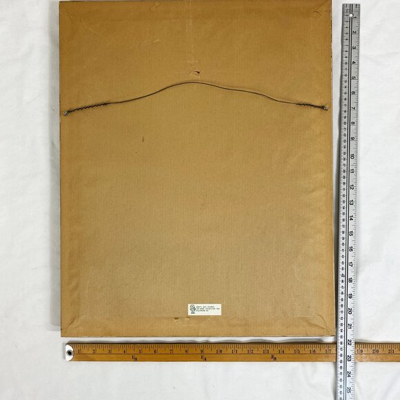 Vintage Needlepoint Gypsy Woman Ornate Gold Frame MCM 70s Picture - Picture 7 of 7